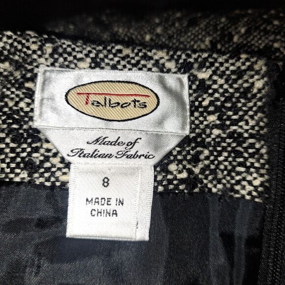 Talbots Petites Wool Blend Black And White Midi‎ Skirt, Size 8 - Picture 8 of 9